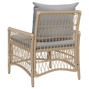 vidaXL Gartenstuhl mit Kissen Beige 73 x 61 x 77 cm Poly-Rattan