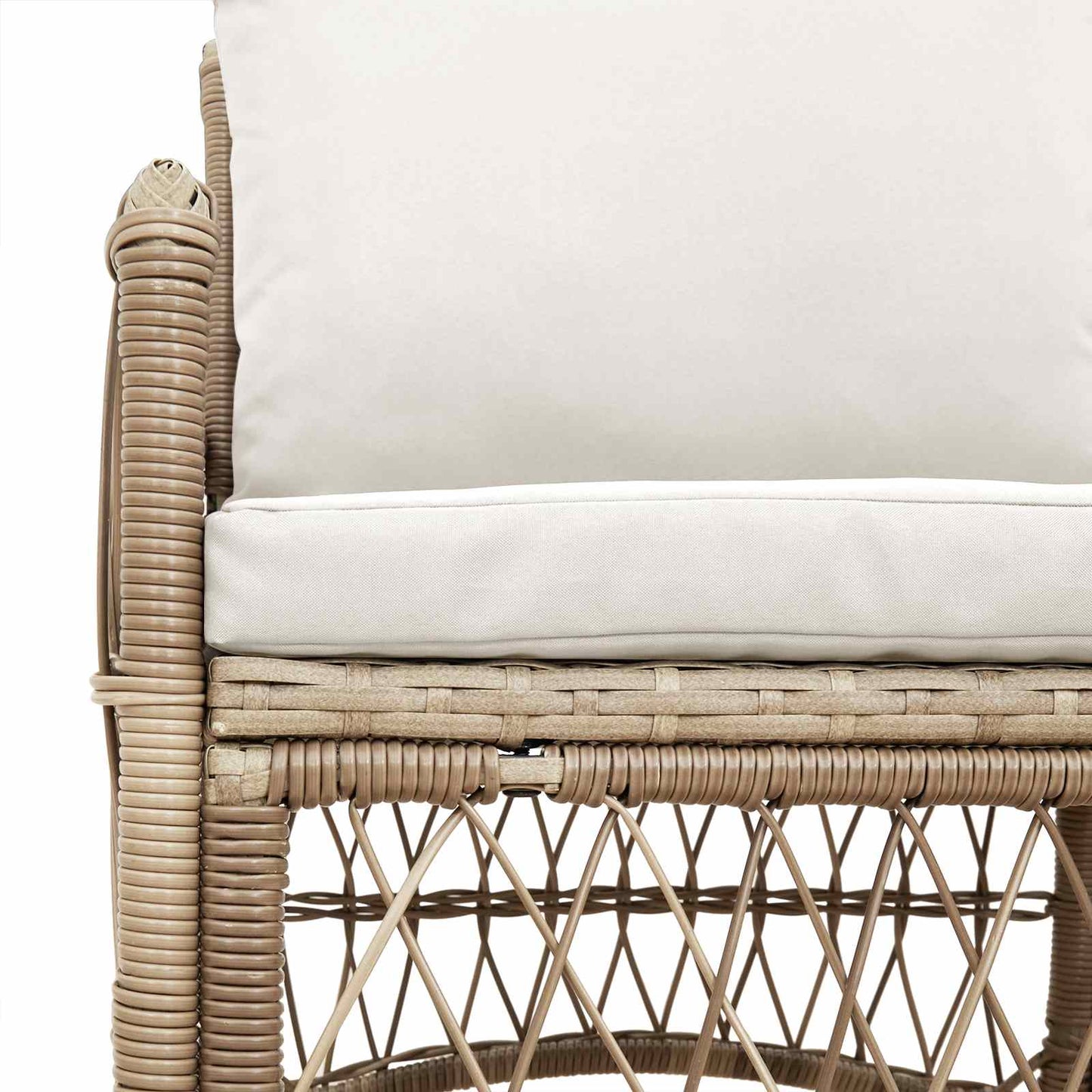 vidaXL Gartenstuhl mit Kissen Beige 73 x 61 x 77 cm Poly-Rattan