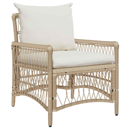 vidaXL Gartenstuhl mit Kissen Beige 73 x 61 x 77 cm Poly-Rattan