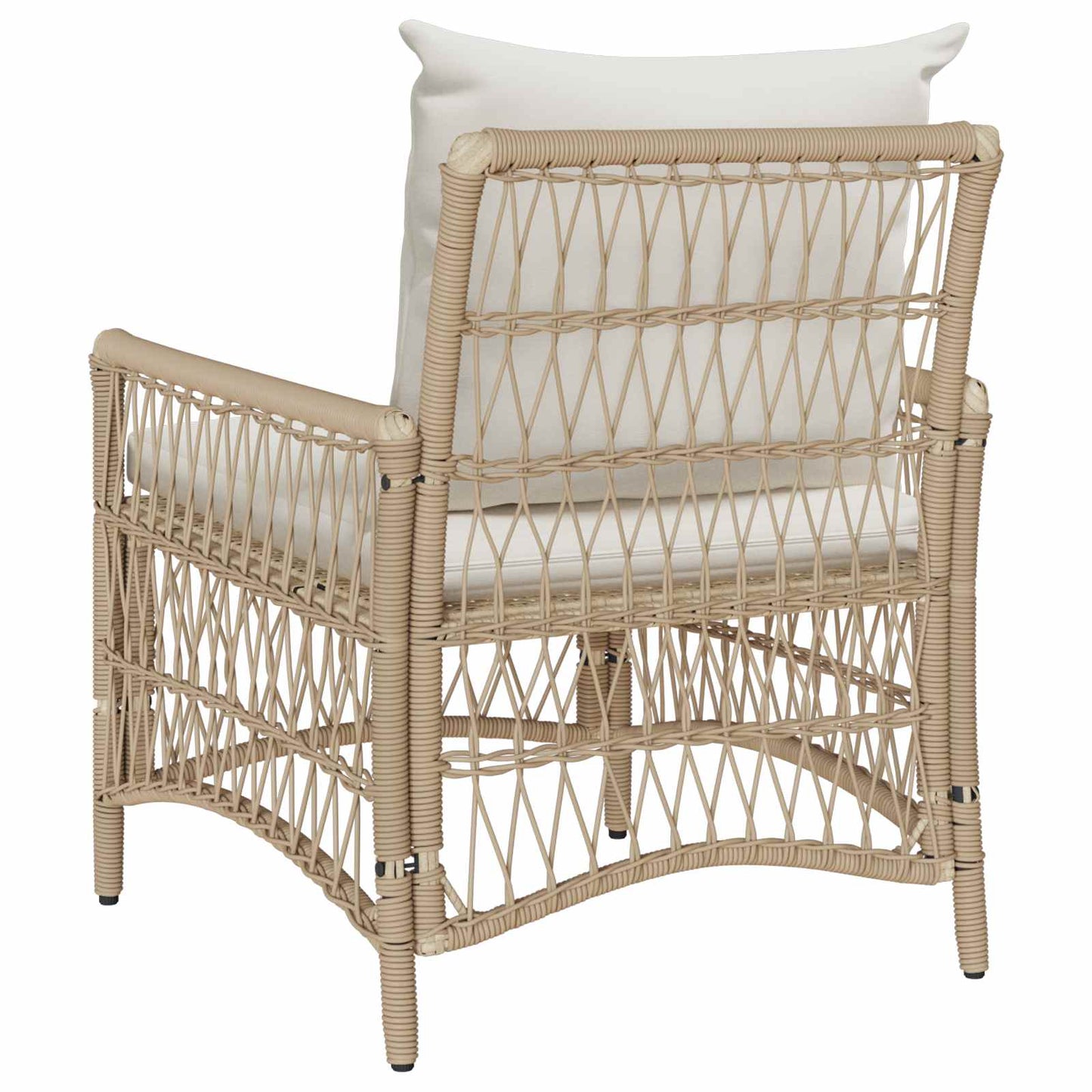 vidaXL Gartenstuhl mit Kissen Beige 73 x 61 x 77 cm Poly-Rattan