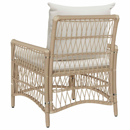 vidaXL Gartenstuhl mit Kissen Beige 73 x 61 x 77 cm Poly-Rattan