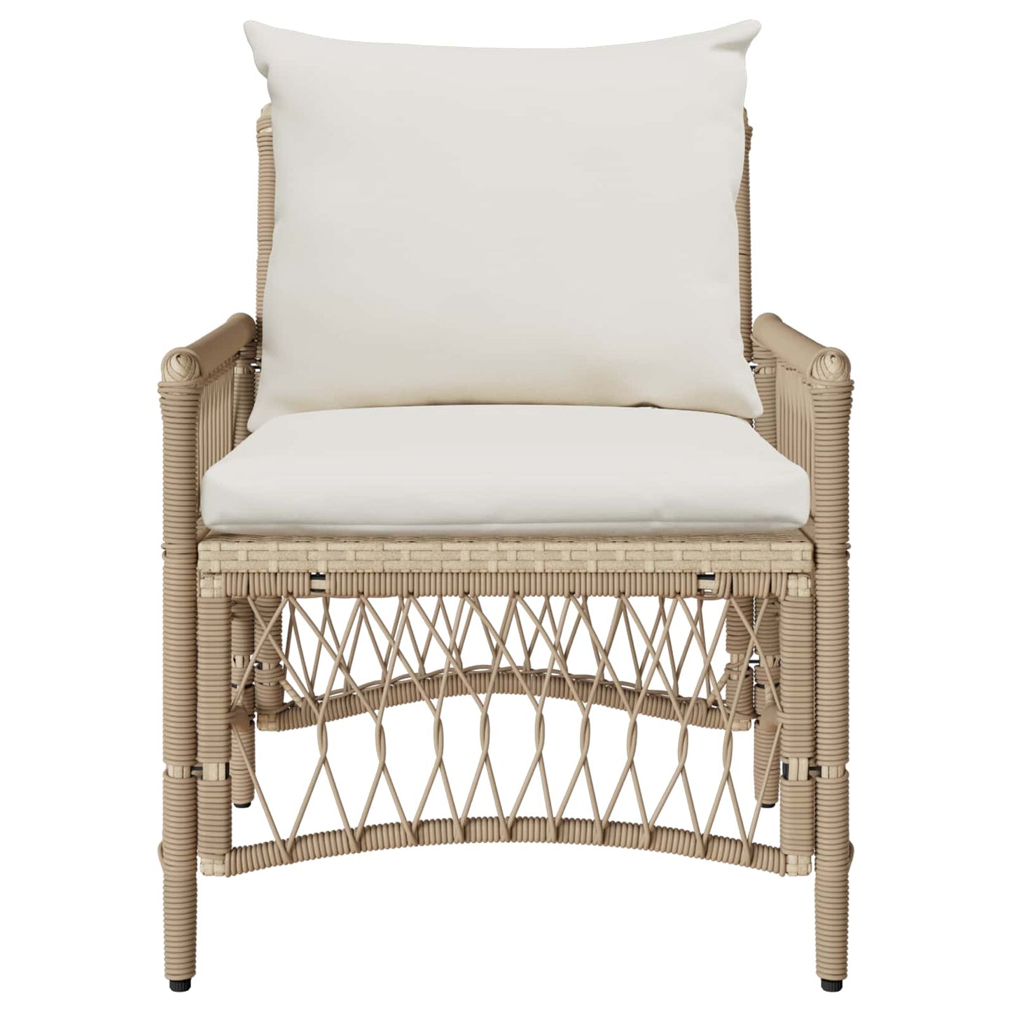 vidaXL Gartenstuhl mit Kissen Beige 73 x 61 x 77 cm Poly-Rattan