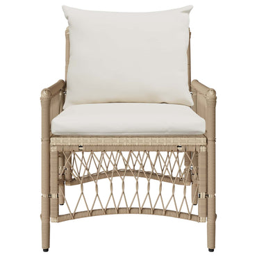 vidaXL Gartenstuhl mit Kissen Beige 73 x 61 x 77 cm Poly-Rattan