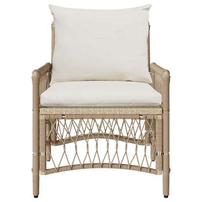 vidaXL Gartenstuhl mit Kissen Beige 73 x 61 x 77 cm Poly-Rattan
