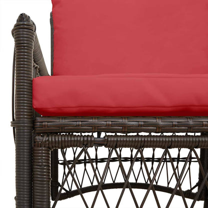 vidaXL Gartenstuhl mit Kissen Braun 73 x 61 x 77 cm Poly-Rattan