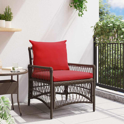 vidaXL Gartenstuhl mit Kissen Braun 73 x 61 x 77 cm Poly-Rattan