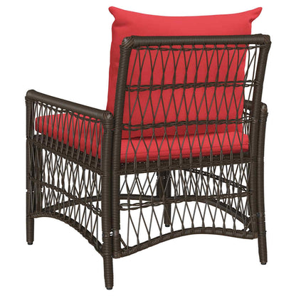 vidaXL Gartenstuhl mit Kissen Braun 73 x 61 x 77 cm Poly-Rattan