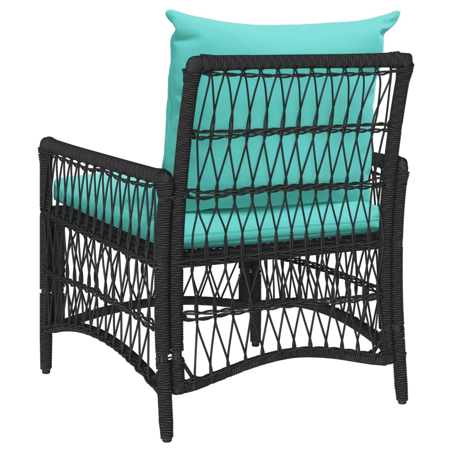 vidaXL Gartenstuhl mit Kissen Schwarz 73 x 61 x 77 cm Poly-Rattan