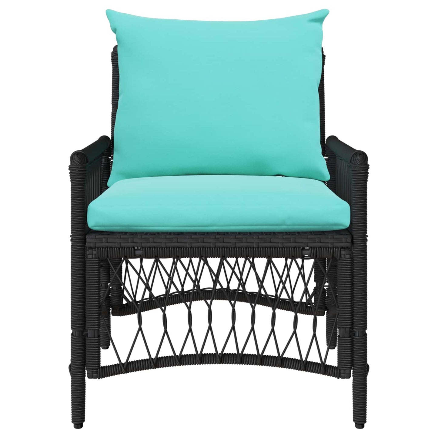 vidaXL Gartenstuhl mit Kissen Schwarz 73 x 61 x 77 cm Poly-Rattan