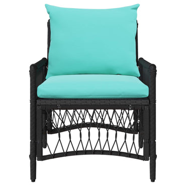 vidaXL Gartenstuhl mit Kissen Schwarz 73 x 61 x 77 cm Poly-Rattan