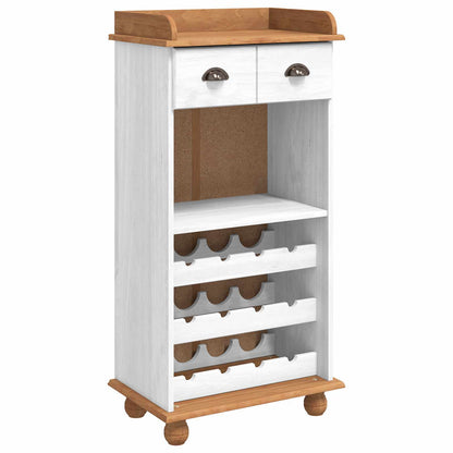 Weinschrank ASKIM Weiß mit Honigoberfläche 57 x 37 x 114 cm
