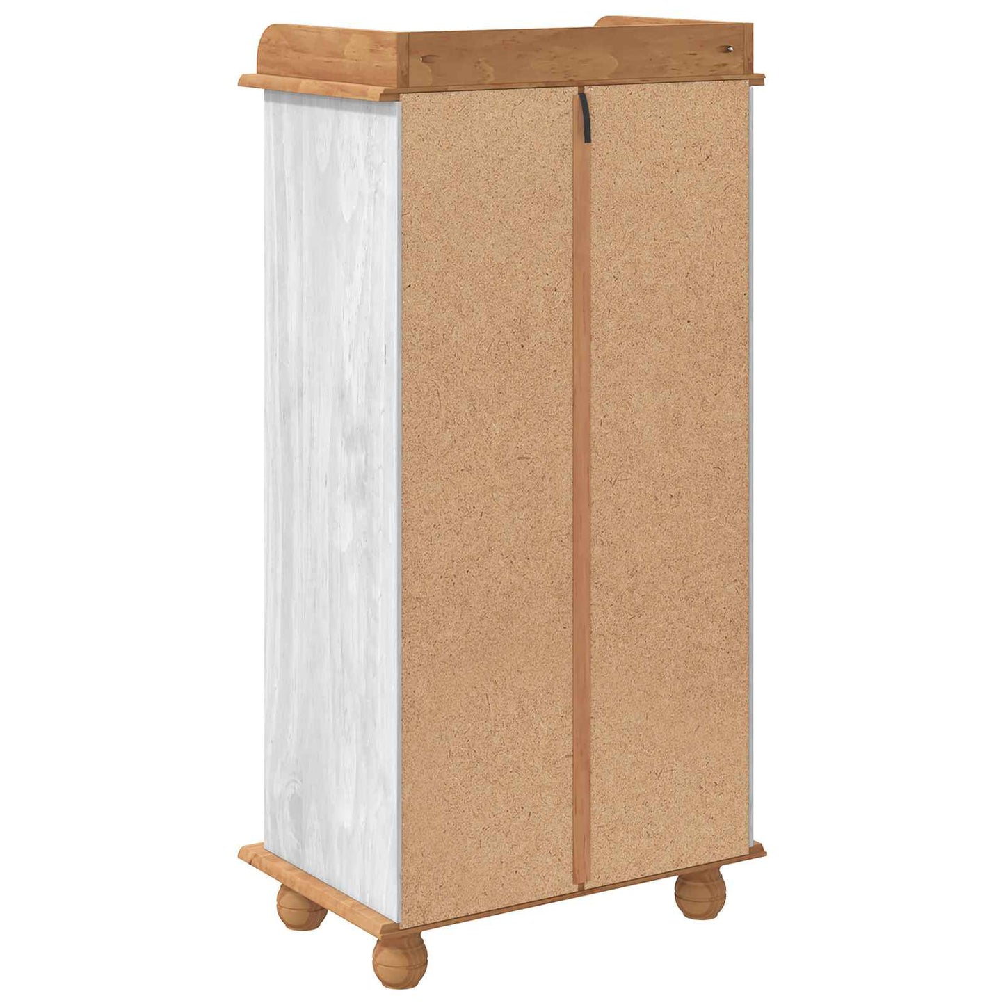 Weinschrank ASKIM Weiß mit Honigoberfläche 57 x 37 x 114 cm