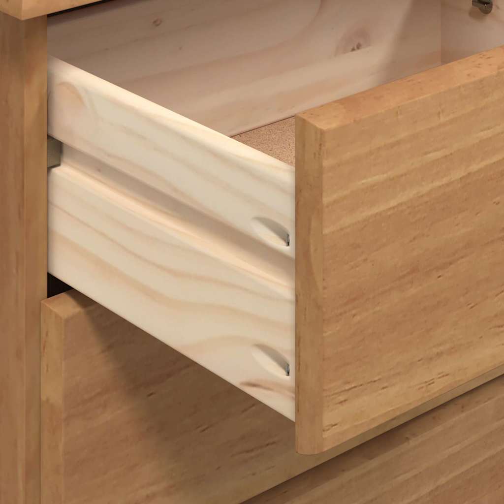 vidaXL Schreibtisch ASKIM Braun 95 x 40 x 75 cm Massives Kiefernholz