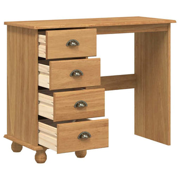 vidaXL Schreibtisch ASKIM Braun 95 x 40 x 75 cm Massives Kiefernholz