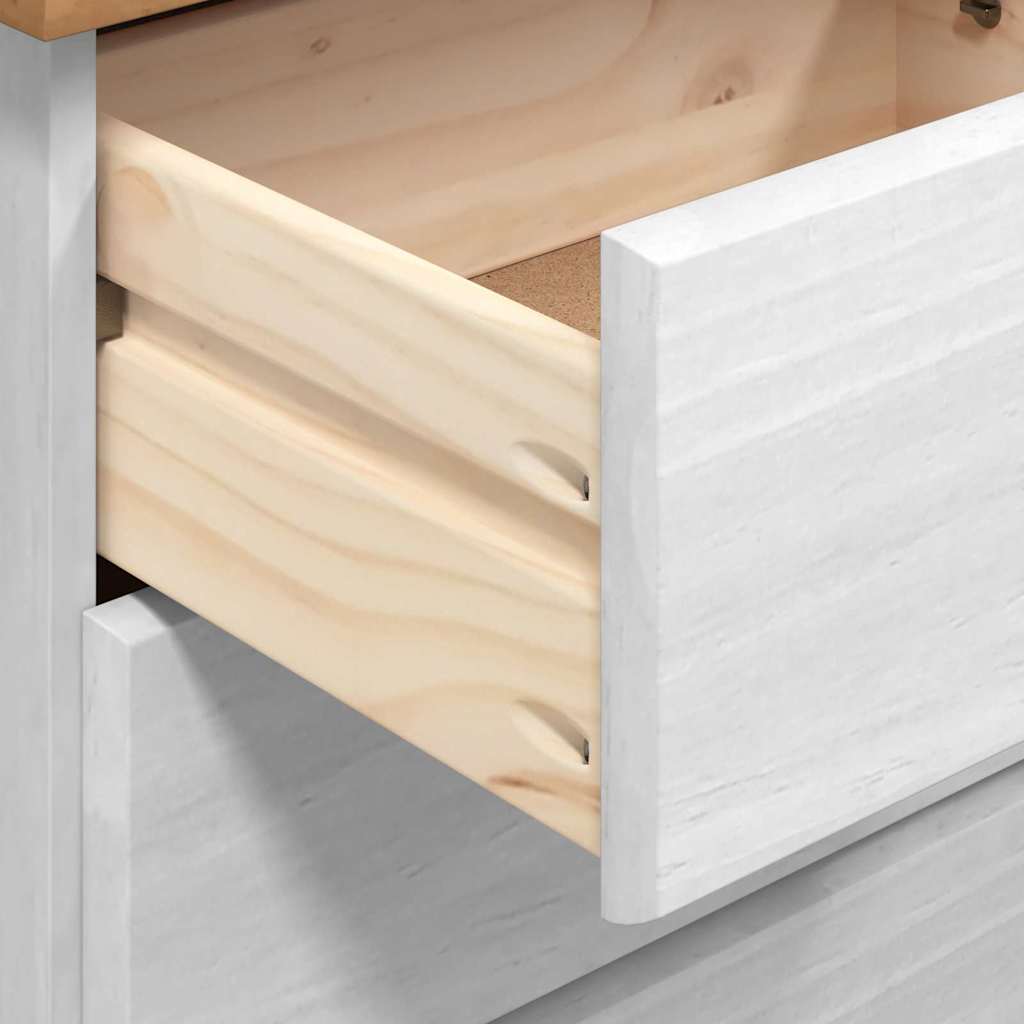 vidaXL Schreibtisch ASKIM Weiß 95 x 40 x 75 cm Massives Kiefernholz