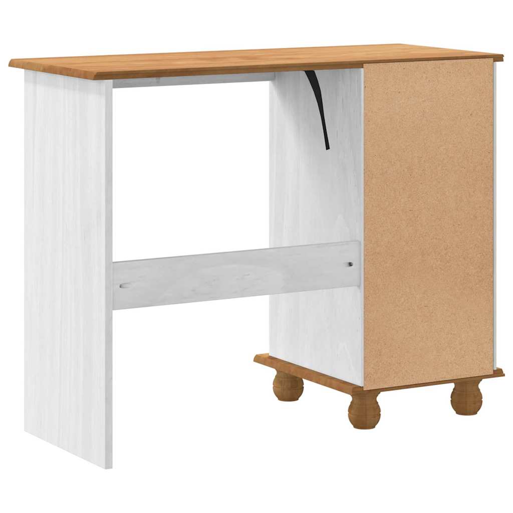vidaXL Schreibtisch ASKIM Weiß 95 x 40 x 75 cm Massives Kiefernholz