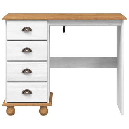 vidaXL Schreibtisch ASKIM Weiß 95 x 40 x 75 cm Massives Kiefernholz