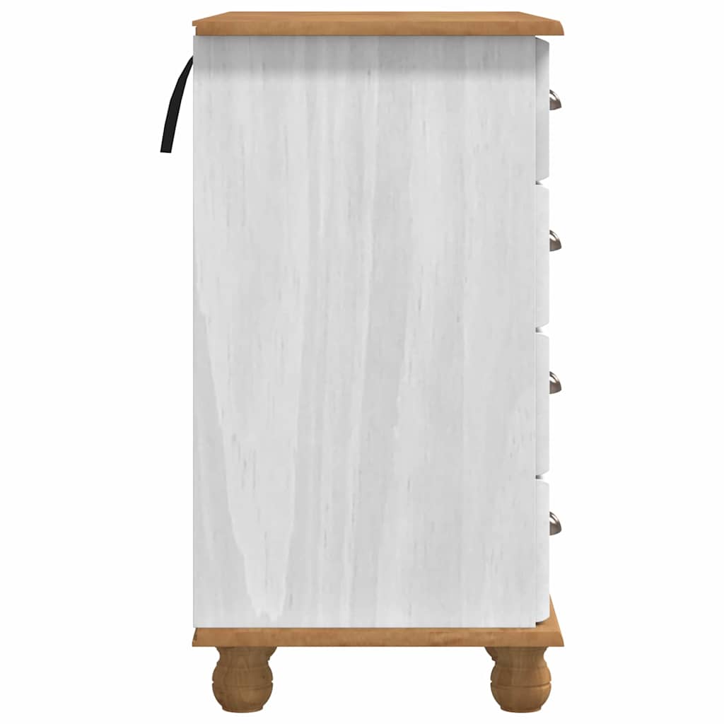 vidaXL Schreibtisch ASKIM Weiß 95 x 40 x 75 cm Massives Kiefernholz