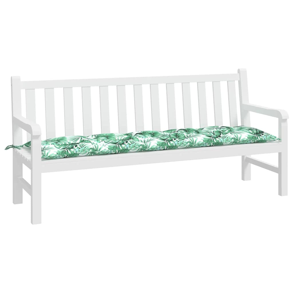 vidaXL Gartenbank-Auflage Blattmuster 180x50x7 cm Oxford-Gewebe