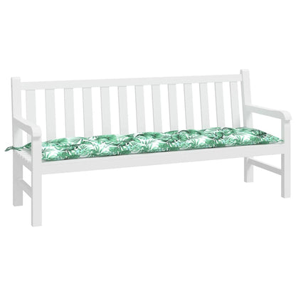 vidaXL Gartenbank-Auflage Blattmuster 180x50x7 cm Oxford-Gewebe