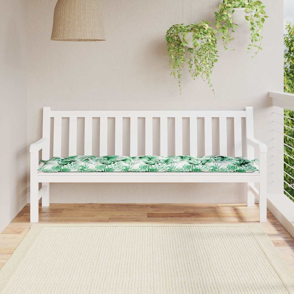 vidaXL Gartenbank-Auflage Blattmuster 180x50x7 cm Oxford-Gewebe
