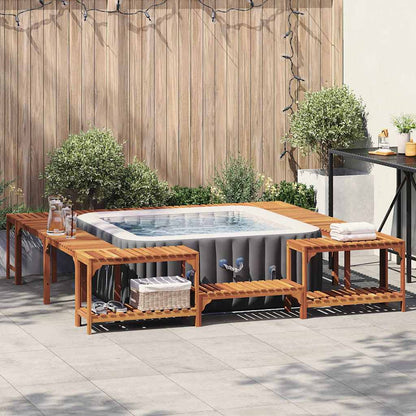 vidaXL Whirlpool-Umrandung Braun 255 x 255 x 55,5 cm Massivholz Akazie