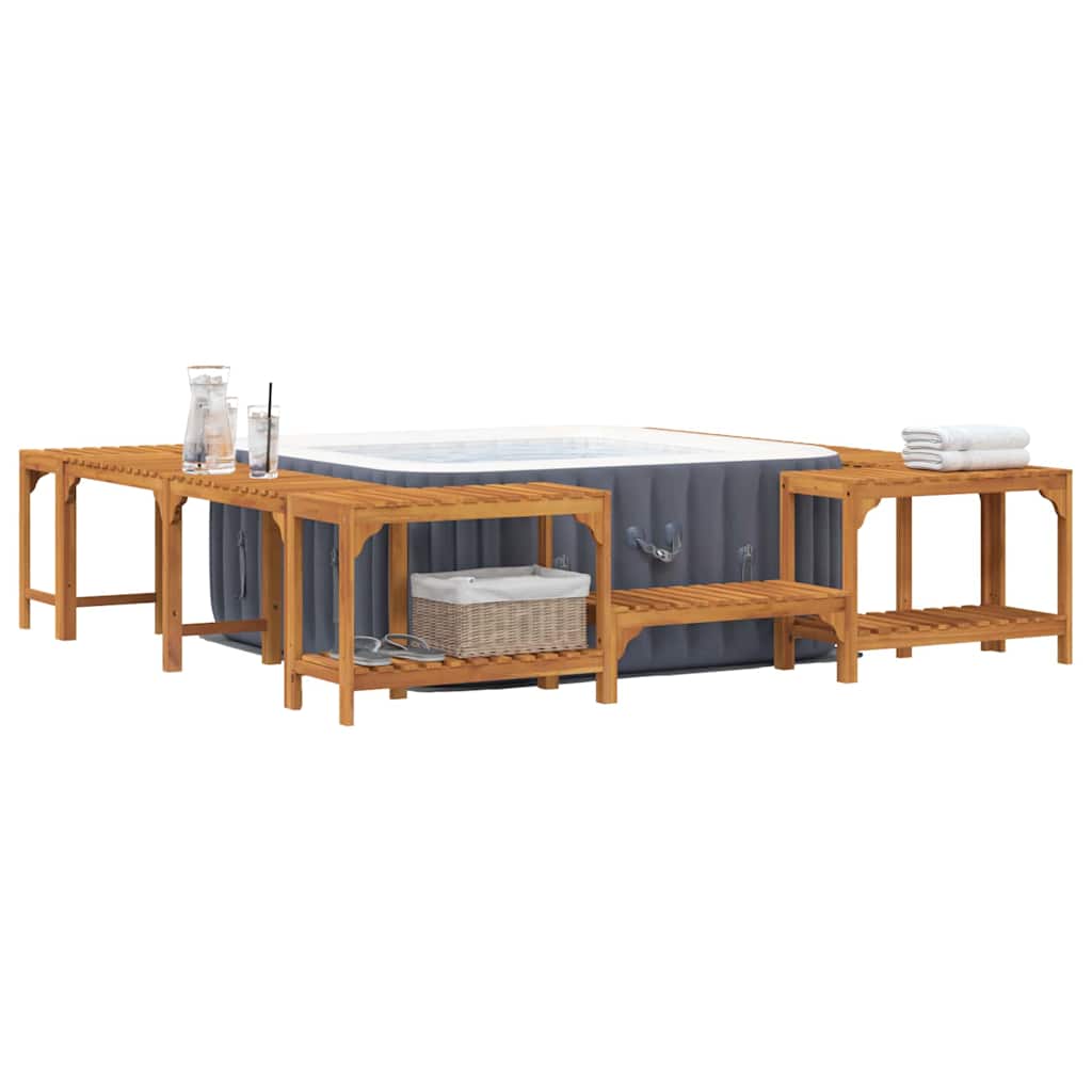 vidaXL Whirlpool-Umrandung Braun 255 x 255 x 55,5 cm Massivholz Akazie
