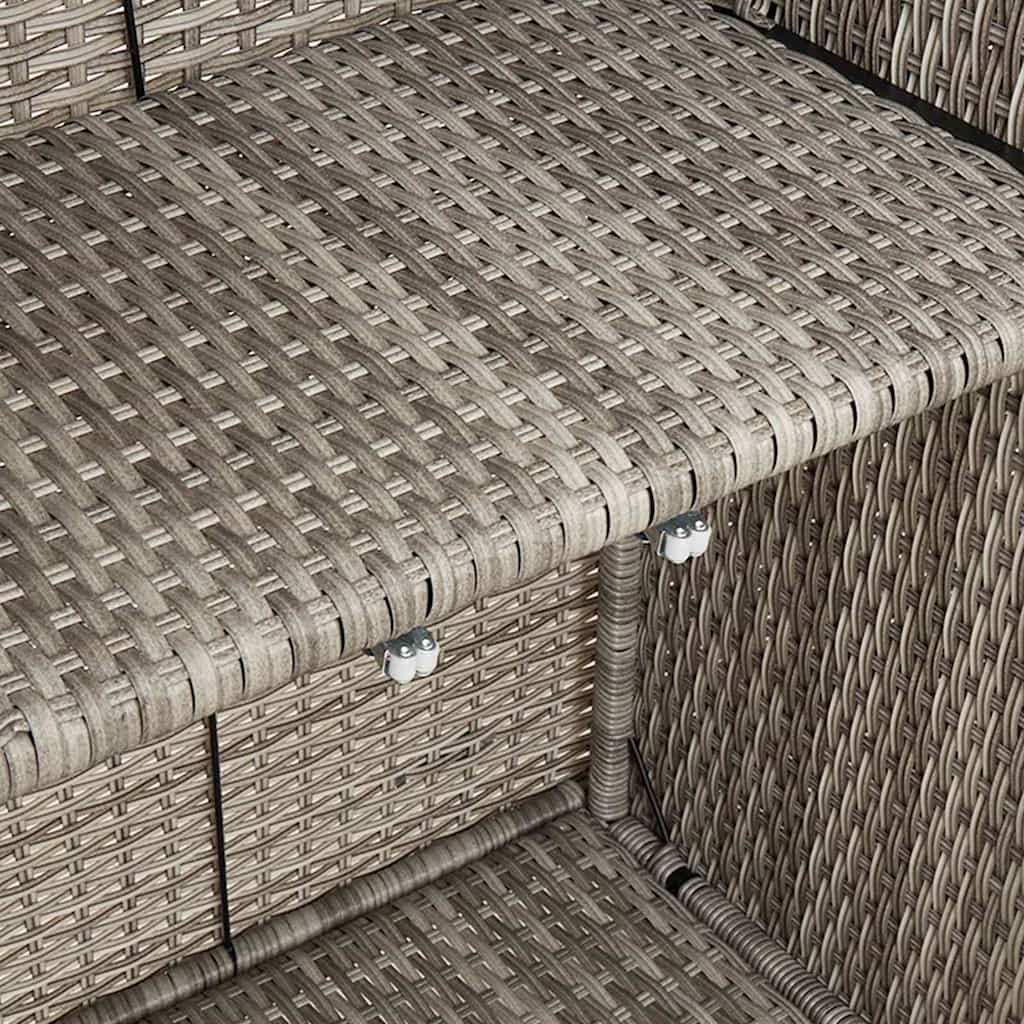 vidaXL Aufbewahrungsschrank mit Tür Hellgrau 100 x 36 x 102 cm Rattan