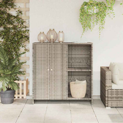 vidaXL Aufbewahrungsschrank mit Tür Hellgrau 100 x 36 x 102 cm Rattan