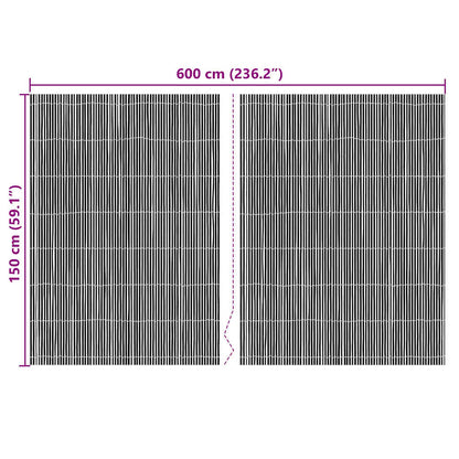 vidaXL Bambuszaun Braun 600 x 150 cm Bambus