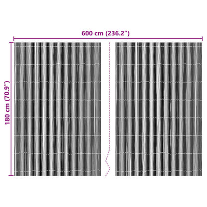 vidaXL Bambuszaun Natur 600 x 180 cm Bambus