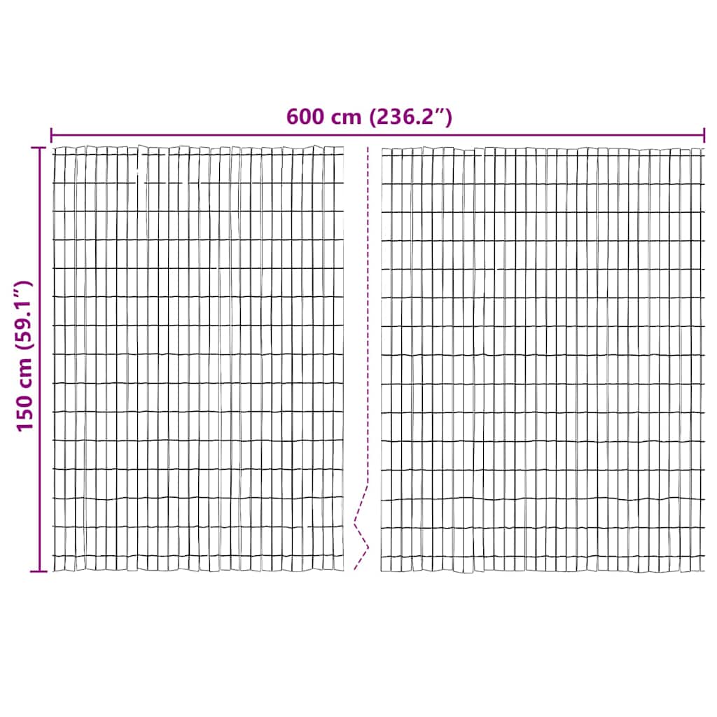 Rindenzaun Braun 600 x 150 cm Rinde