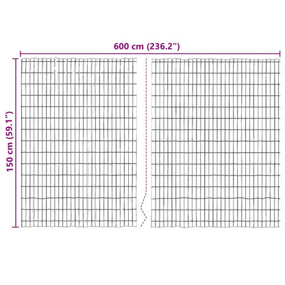 Rindenzaun Braun 600 x 150 cm Rinde