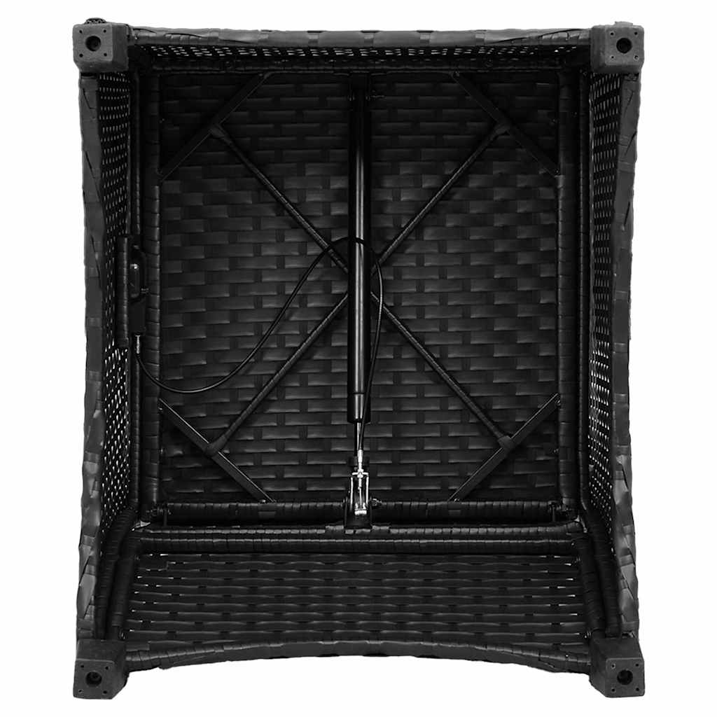 vidaXL Liegestuhl mit Kissen Schwarz 56 x 66 x 95 cm Poly-Rattan