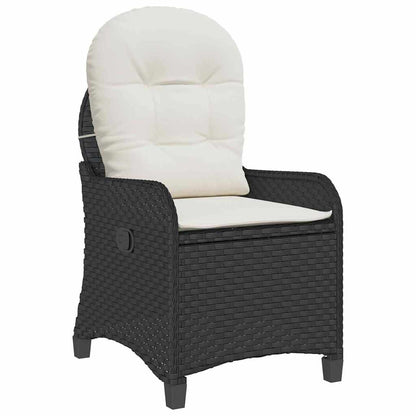 vidaXL Liegestuhl mit Kissen Schwarz 56 x 66 x 95 cm Poly-Rattan