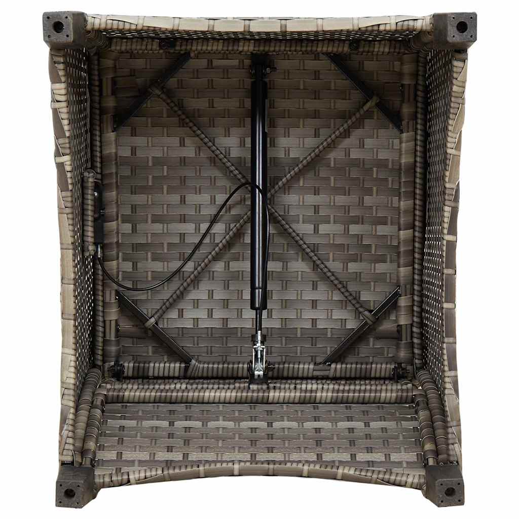 vidaXL Liegestuhl mit Kissen Grau 56 x 66 x 95 cm Poly-Rattan