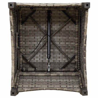 vidaXL Liegestuhl mit Kissen Grau 56 x 66 x 95 cm Poly-Rattan