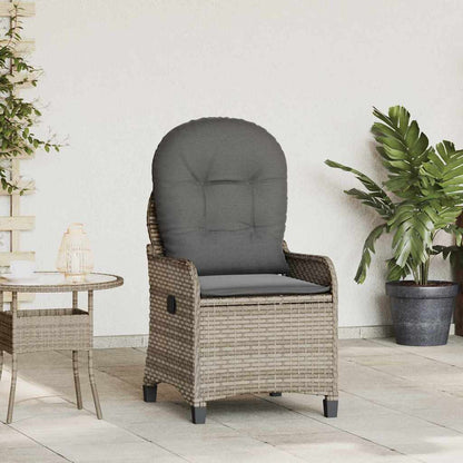 vidaXL Liegestuhl mit Kissen Grau 56 x 66 x 95 cm Poly-Rattan