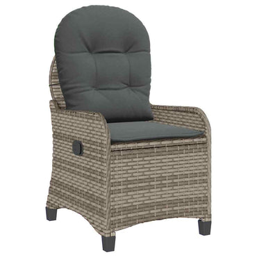 vidaXL Liegestuhl mit Kissen Grau 56 x 66 x 95 cm Poly-Rattan