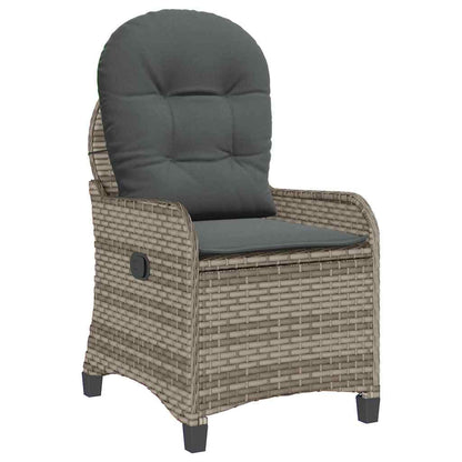 vidaXL Liegestuhl mit Kissen Grau 56 x 66 x 95 cm Poly-Rattan