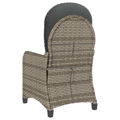 vidaXL Liegestuhl mit Kissen Grau 56 x 66 x 95 cm Poly-Rattan
