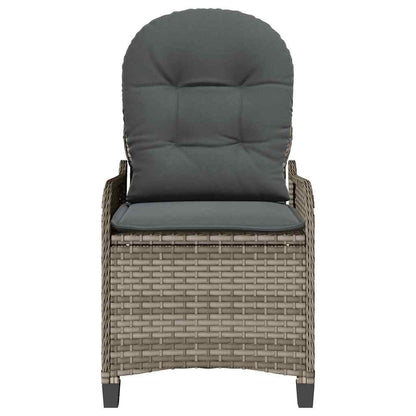 vidaXL Liegestuhl mit Kissen Grau 56 x 66 x 95 cm Poly-Rattan