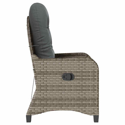 vidaXL Liegestuhl mit Kissen Grau 56 x 66 x 95 cm Poly-Rattan