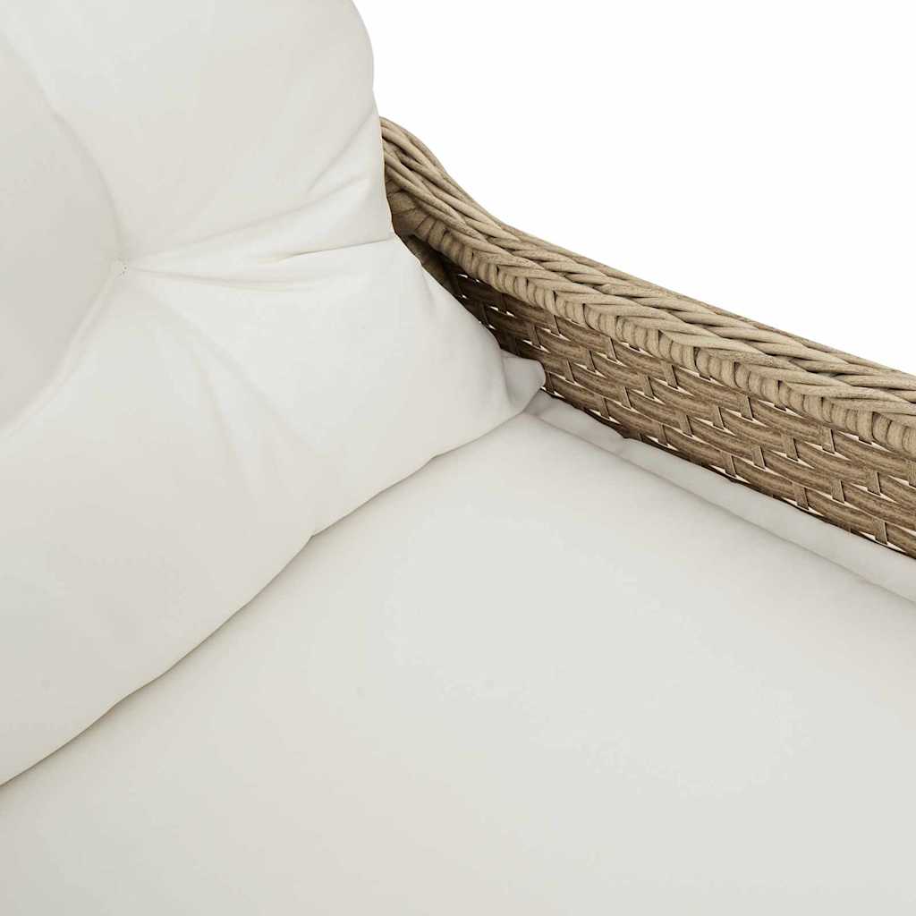vidaXL Liegestuhl mit Kissen Beige 56 x 66 x 95 cm Poly-Rattan