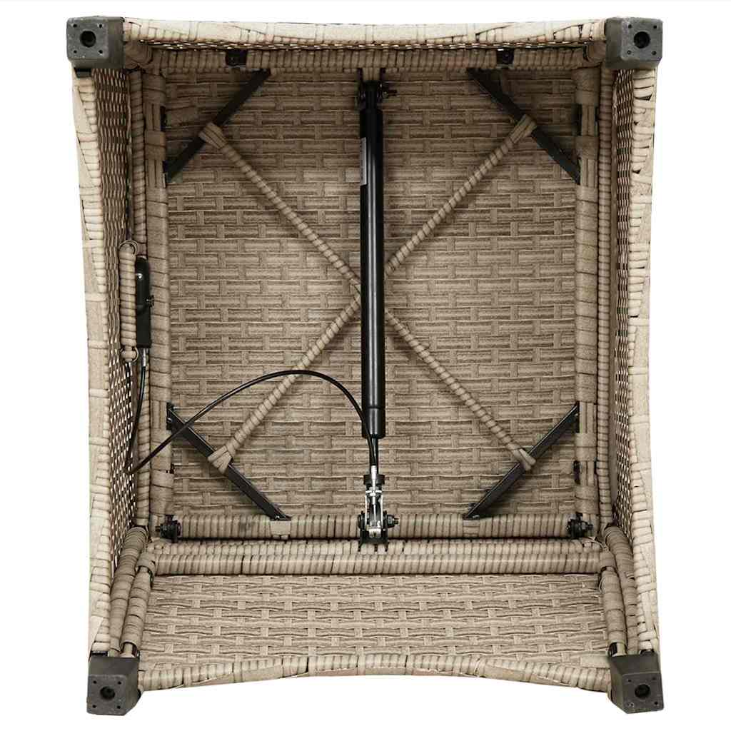 vidaXL Liegestuhl mit Kissen Beige 56 x 66 x 95 cm Poly-Rattan