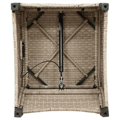 vidaXL Liegestuhl mit Kissen Beige 56 x 66 x 95 cm Poly-Rattan
