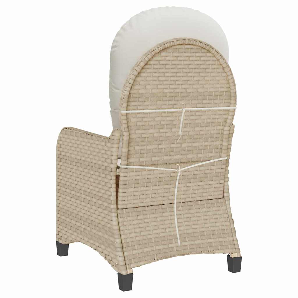 vidaXL Liegestuhl mit Kissen Beige 56 x 66 x 95 cm Poly-Rattan