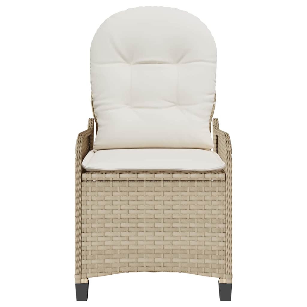 vidaXL Liegestuhl mit Kissen Beige 56 x 66 x 95 cm Poly-Rattan