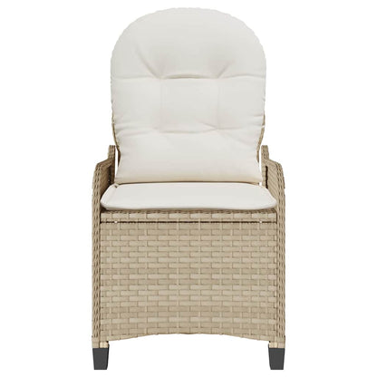 vidaXL Liegestuhl mit Kissen Beige 56 x 66 x 95 cm Poly-Rattan