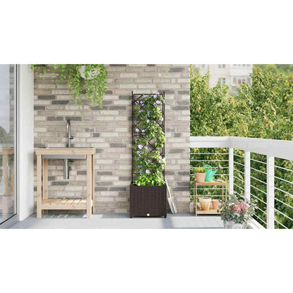 vidaXL Garten-Pflanzgefäß Braun 40 x 40 x 143 cm Stahl